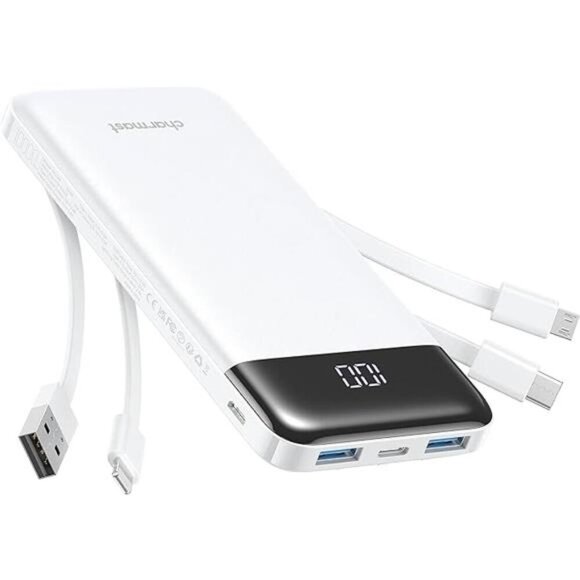 Portable Charger Power Bank Built In Cables Slim Fast Charging Battery Pack - Picture 8 of 8